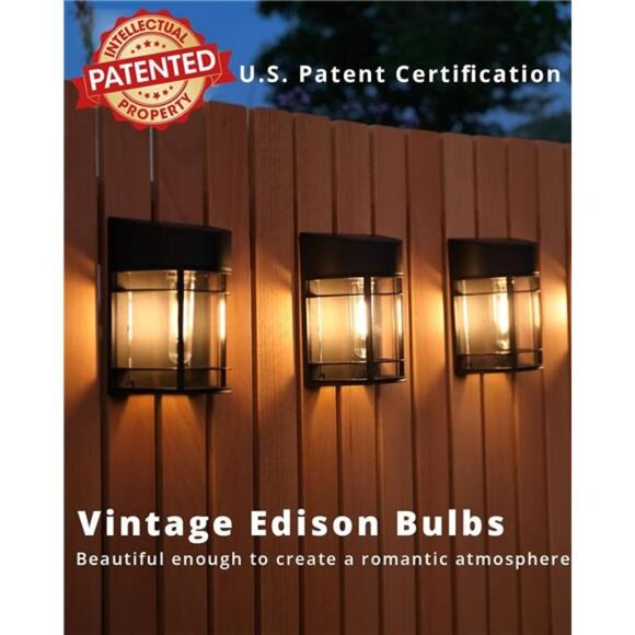 Solar Fence Lights Outdoor Waterproof Solar Lights for Garden Yard Deck 8 Pack - Picture 2 of 7